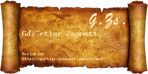 Gürtler Zsanett névjegykártya