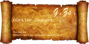 Gürtler Zsanett névjegykártya